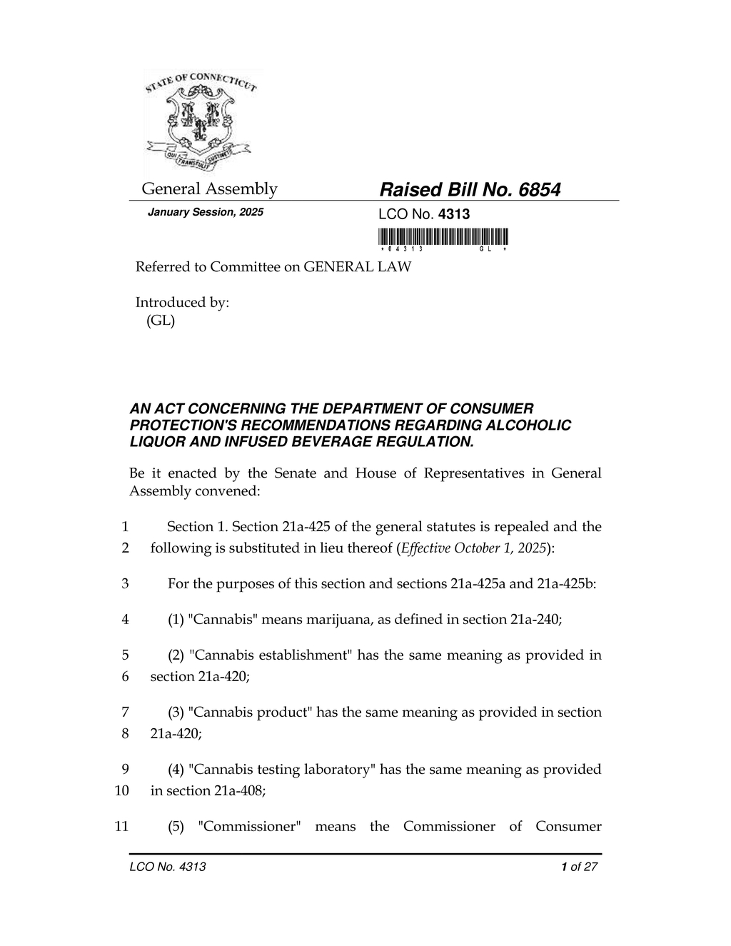 Connecticut bill mandates strict access rules for alcohol sales permits