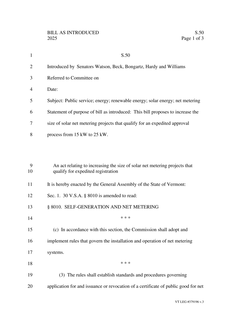 Vermont legislators propose raising solar net metering project limit to 25 kW