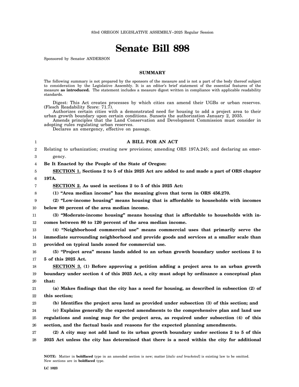 Oregon 2025 Act mandates affordable housing in urban growth boundary expansions