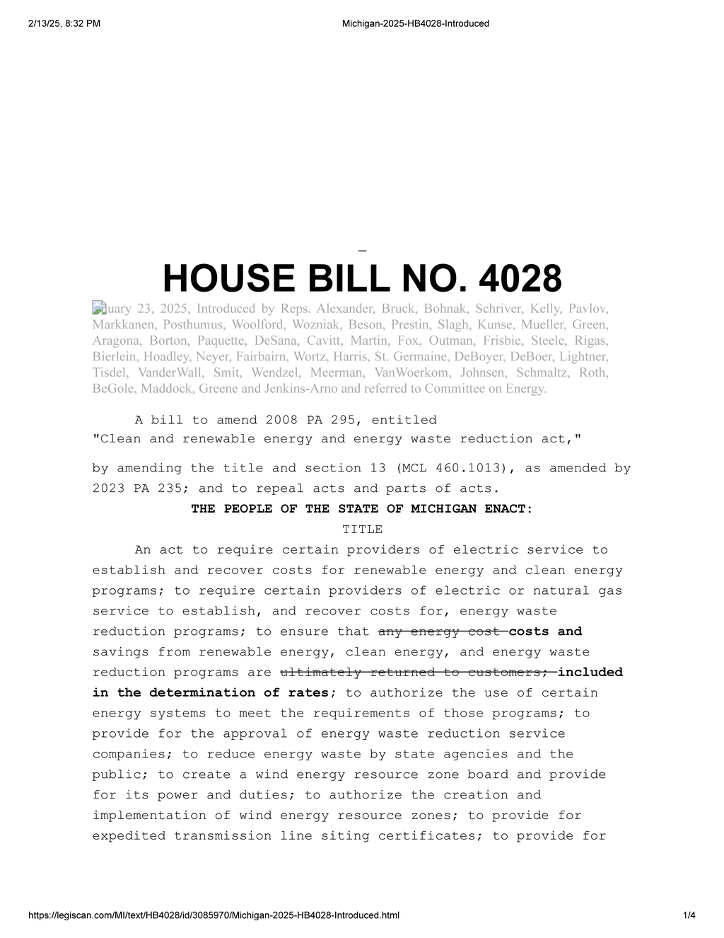 Michigan legislators propose comprehensive energy generation and net metering reforms