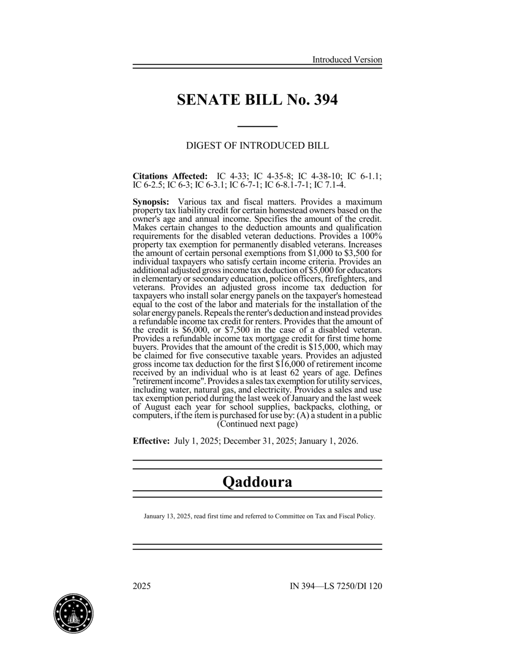 Indiana introduces tax deductions for solar panel installation and eligible workers