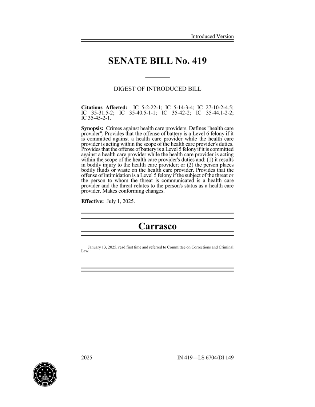 Indiana updates battery laws expanding definitions and penalties for offenses