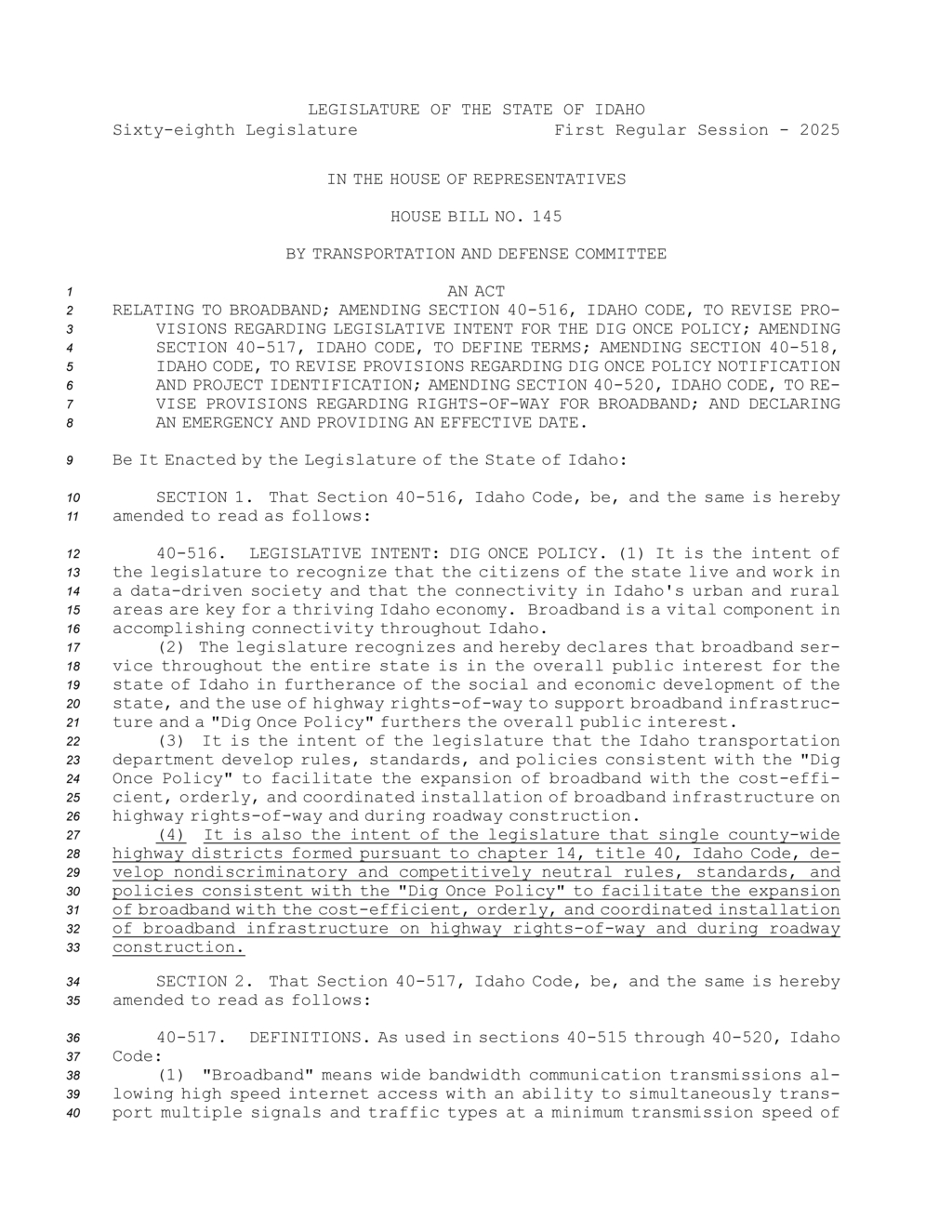 Idaho transportation department implements Dig Once Policy for broadband infrastructure expansion