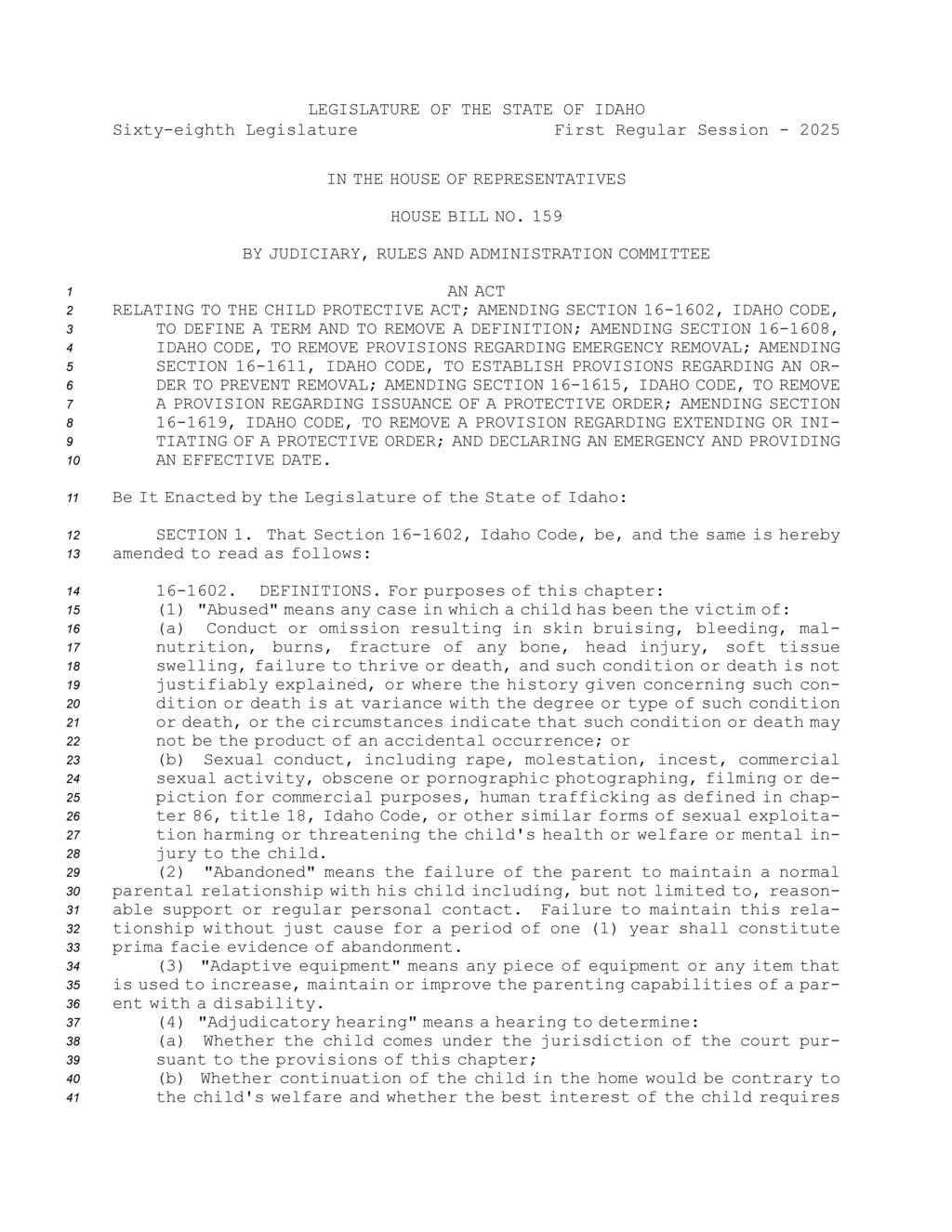 Idaho court mandates shelter care for children pending adjudicatory hearings
