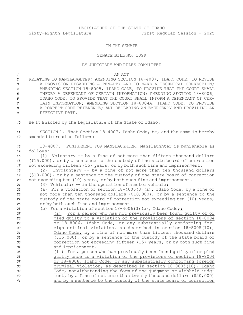 Idaho legislates new sentencing structure for multiple DUI offenders