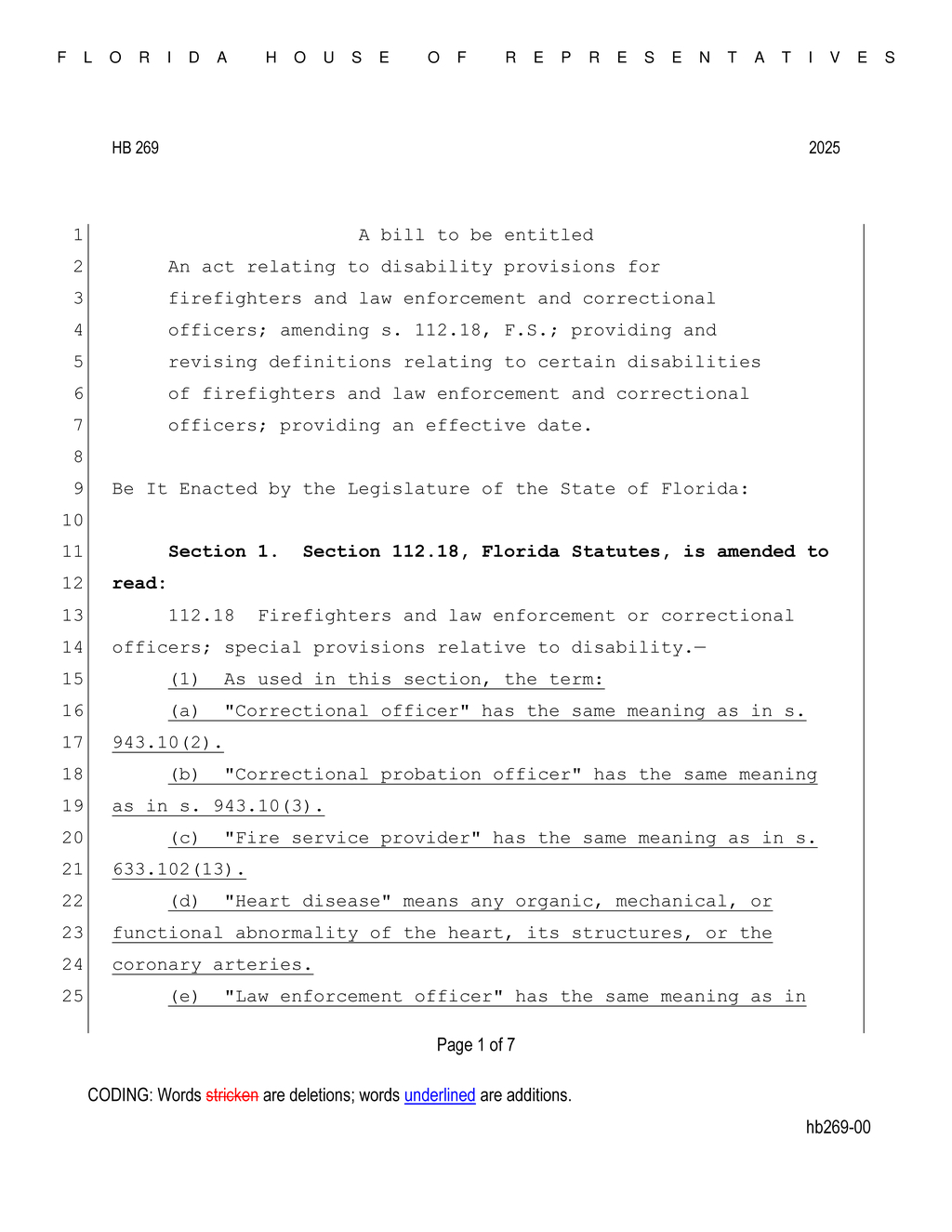 Florida House passes HB 269 streamlining medical care for first responders