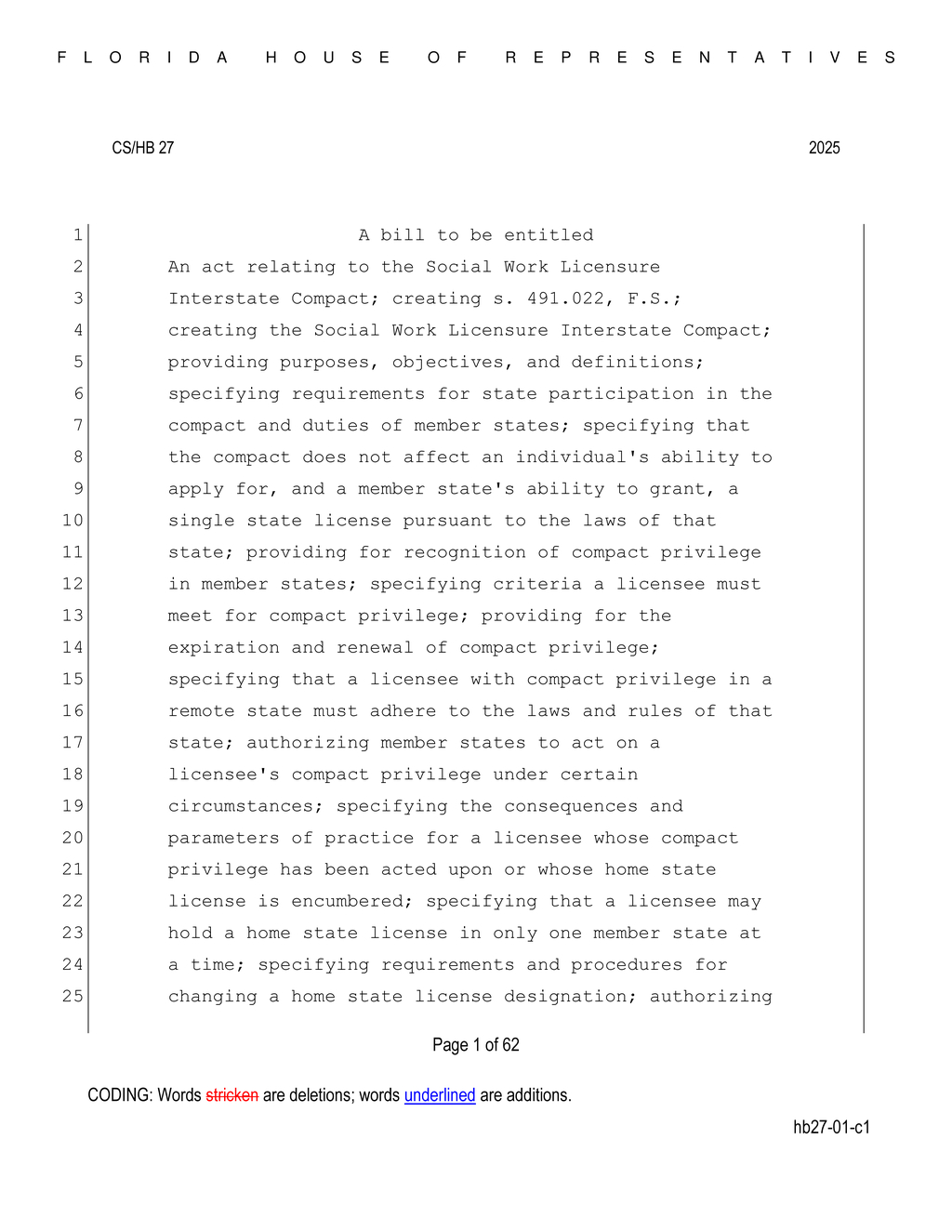 Florida enacts Social Work Licensure Interstate Compact to enhance service accessibility