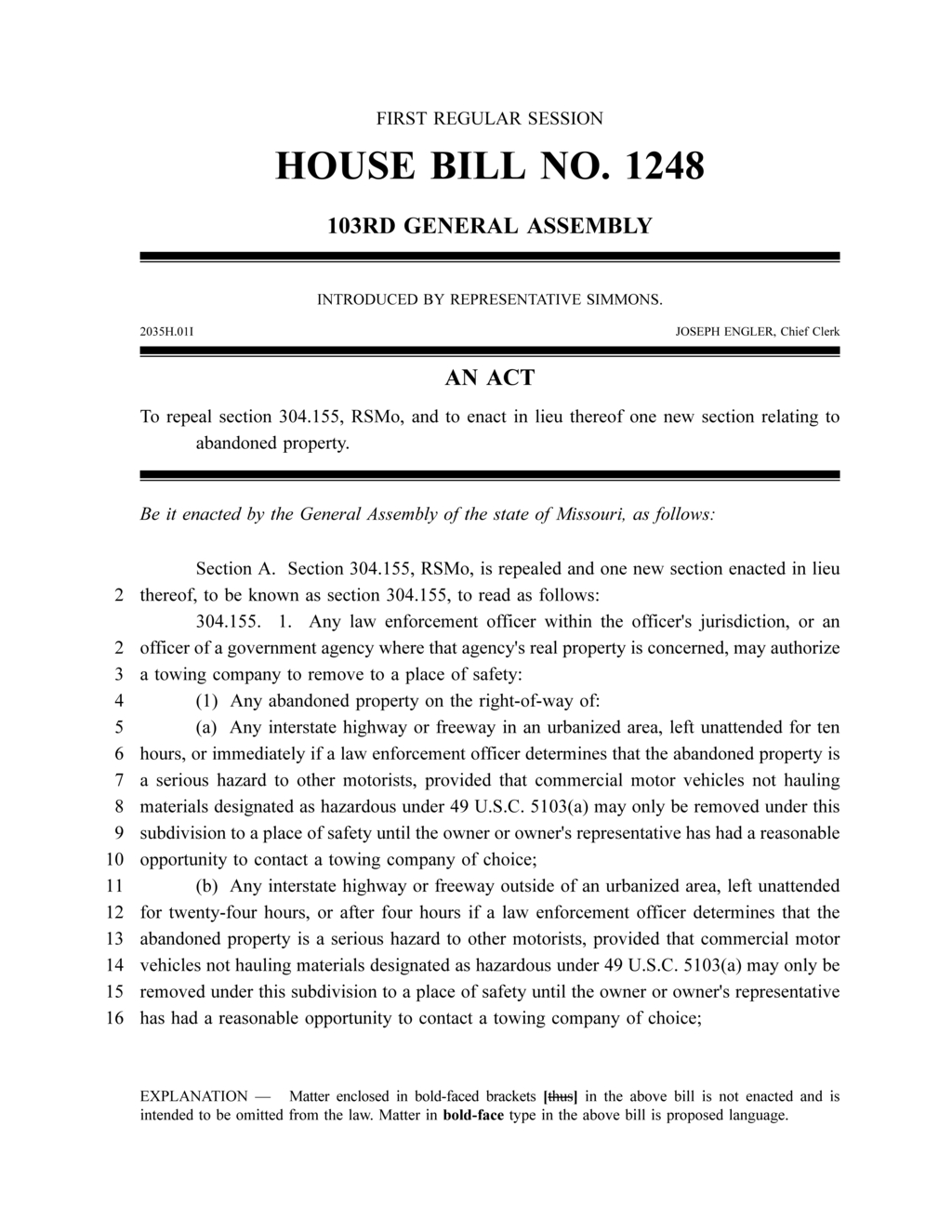 Missouri enacts new towing regulations for abandoned vehicles