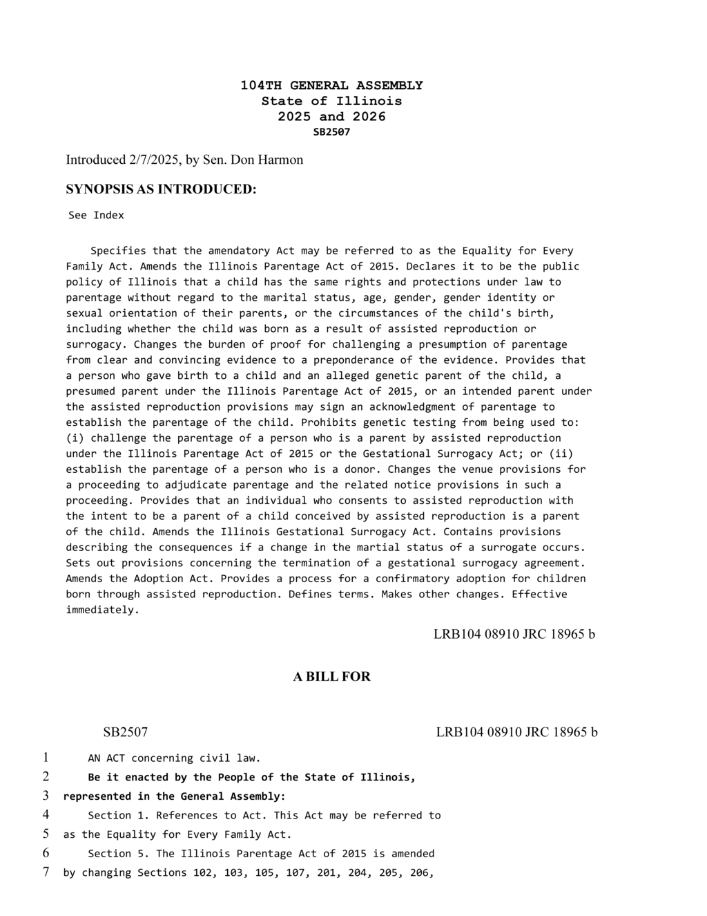 Illinois Legislature updates parentage law to enhance child rights and protections