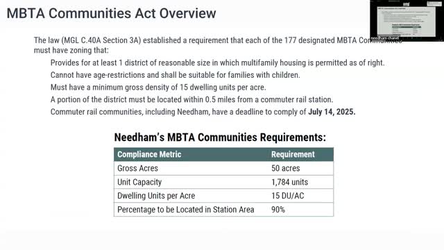 Needham submits new zoning plan to comply with state commuter rail requirements