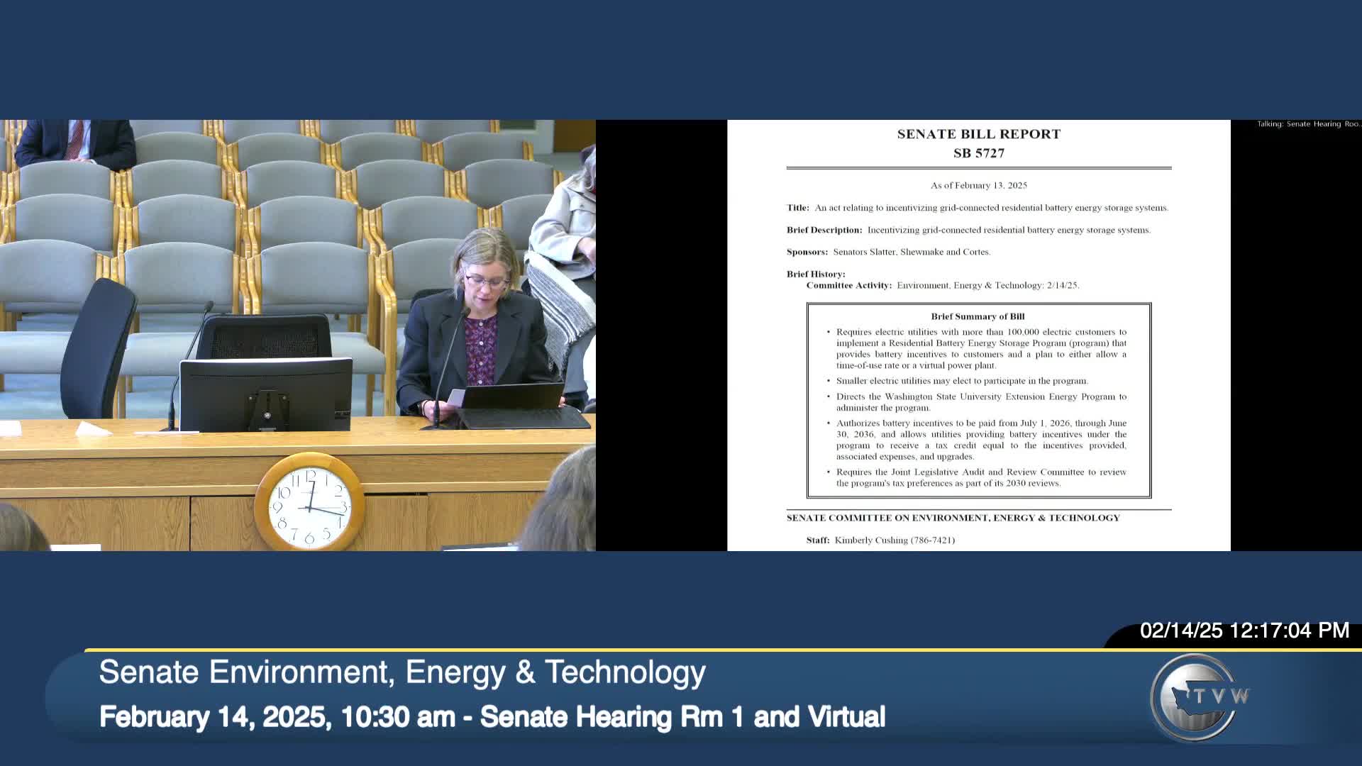 Bill to incentivize grid‑connected residential batteries advances to broader review after hearing