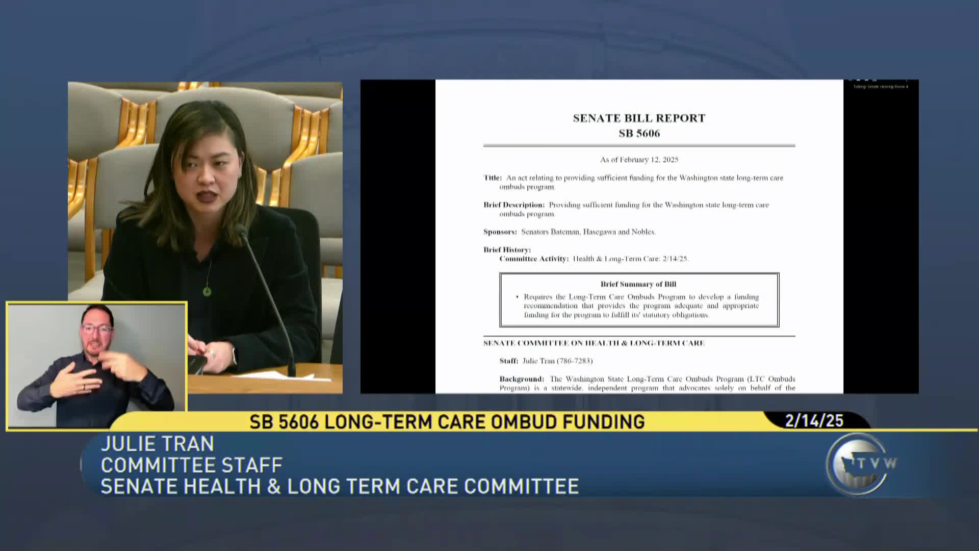 Bill would require Commerce to recommend sustainable funding for Washington long-term care ombuds program