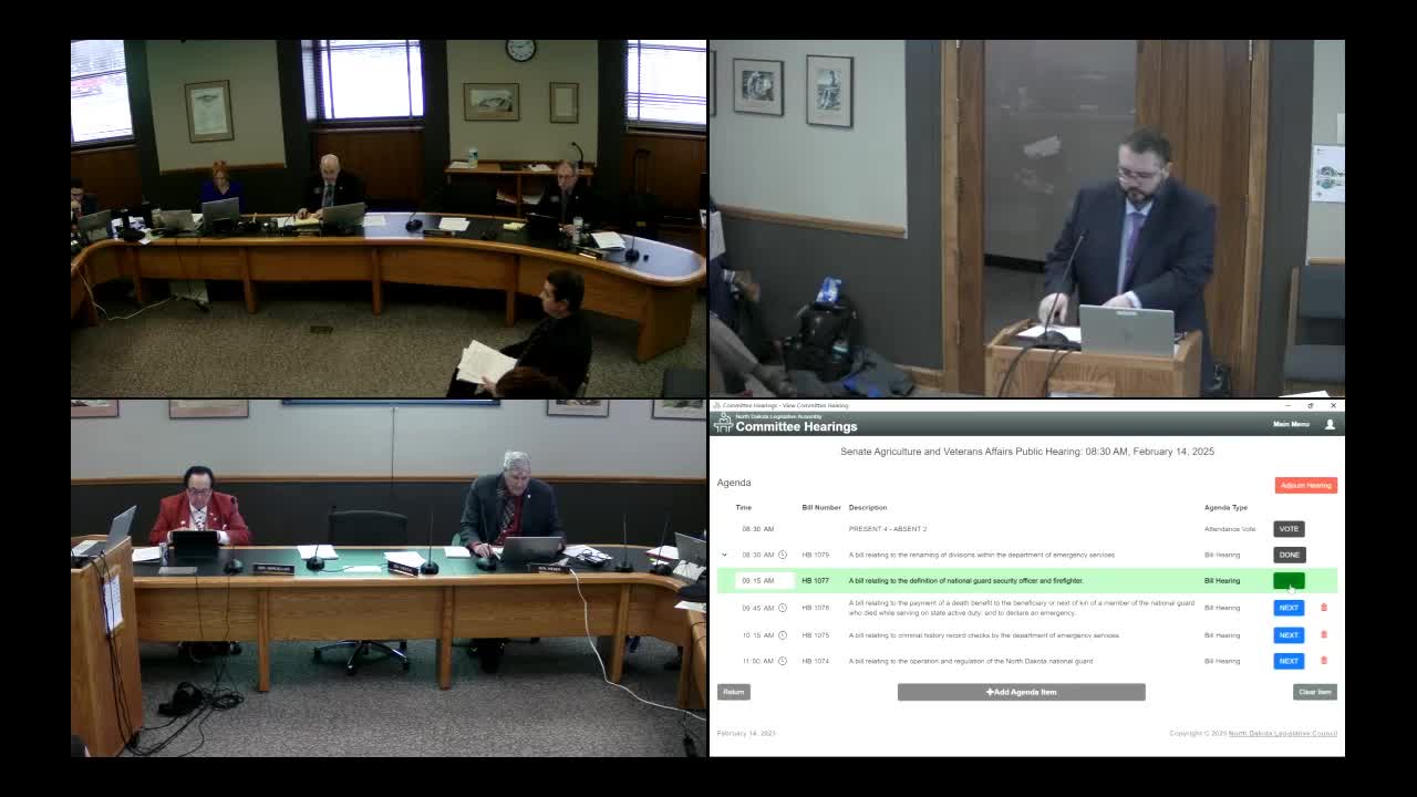 Committee advances cleanup bill clarifying National Guard security‑officer retirement enrollment