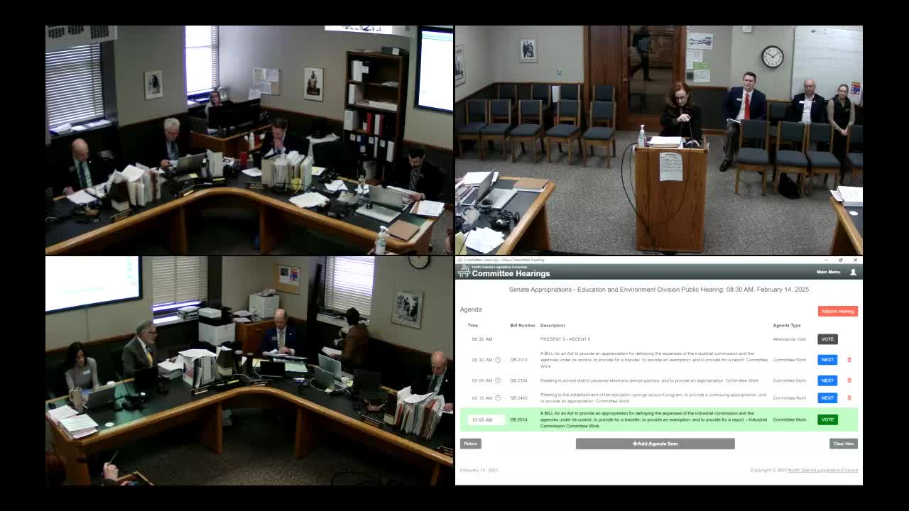 Appropriations committee reviews Industrial Commission carryovers, flags Salt Cavern study for further consideration