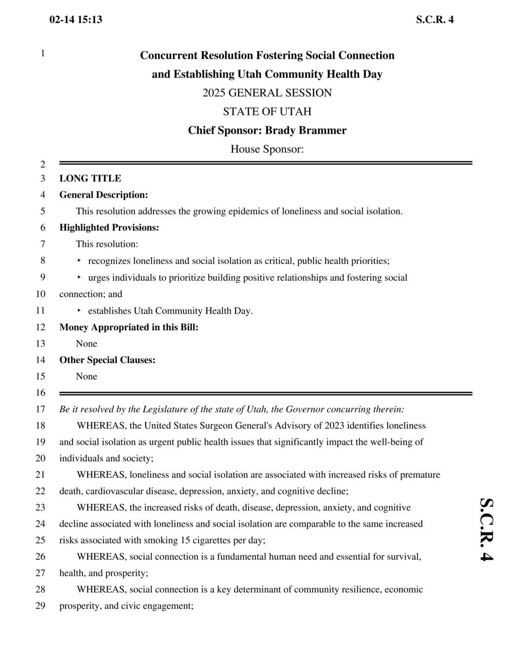 Utah Legislature designates April's last Saturday as Community Health Day