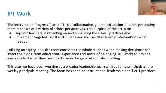 District standardizes Intervention Progress Teams to strengthen tier‑1 instruction and interventions