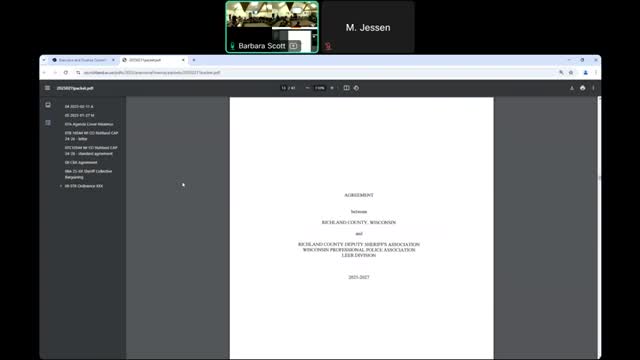 Finance committee forwards deputy'union contract language cleanup to full county board