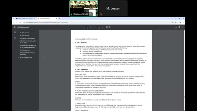 Committee reviews draft short-term rental ordinance; staff to return with edits in March