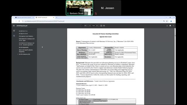 County interim administrator notifies committee of three-year Maximus cost-allocation contract