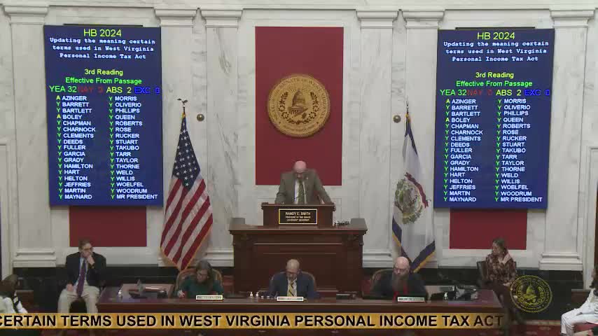West Virginia Senate approves two bills updating tax-code terms to match federal definitions