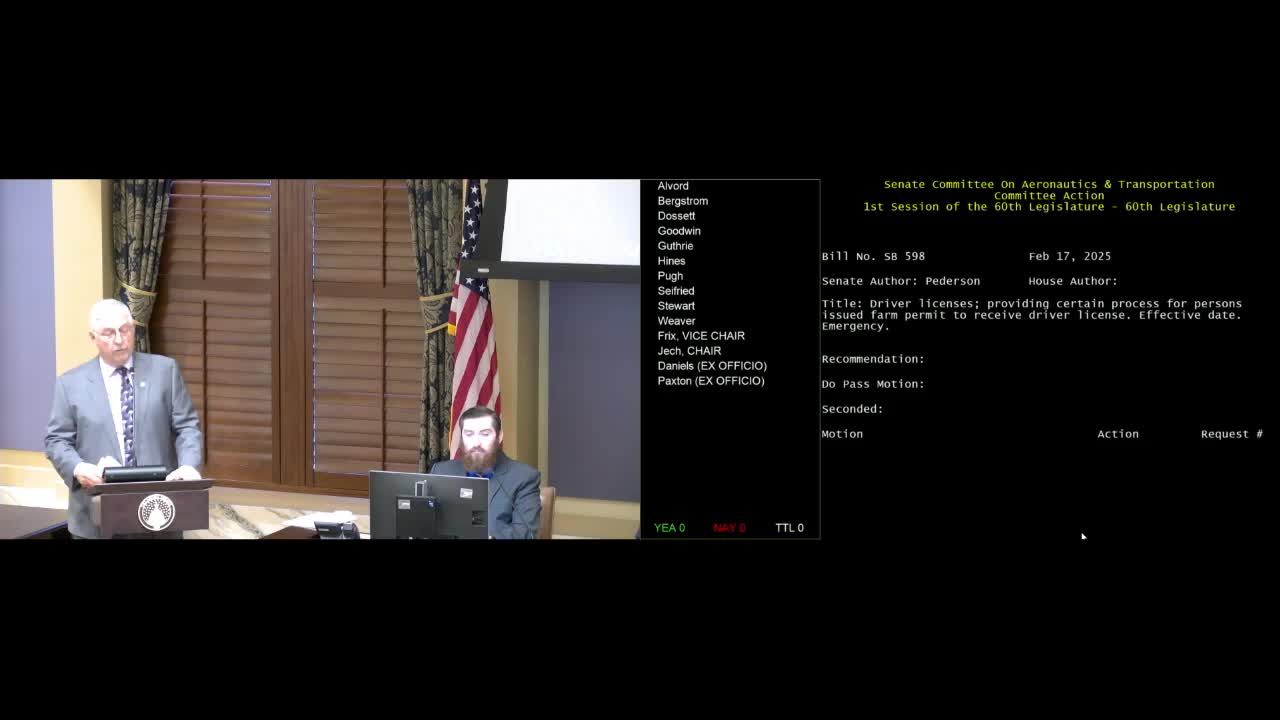 Senate Aeronautics and Transportation Committee advances a package of transportation bills