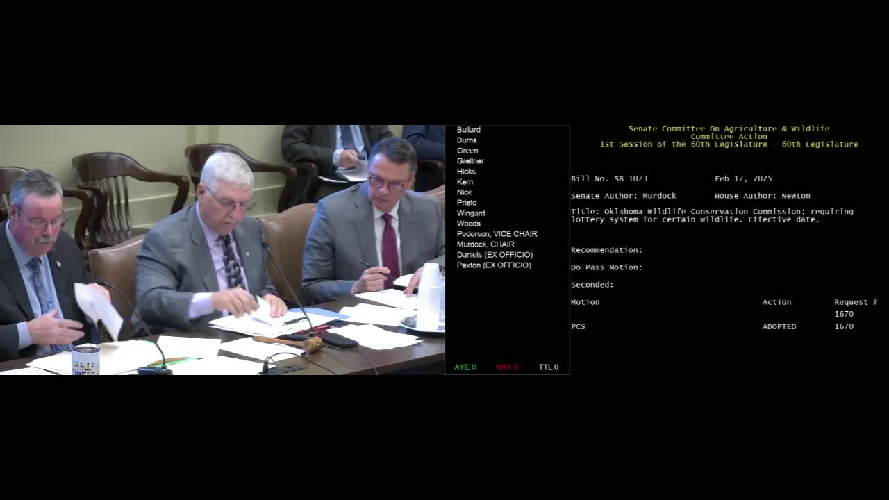 Senate committee advances package of agriculture, conservation and wildlife bills; key votes and debates