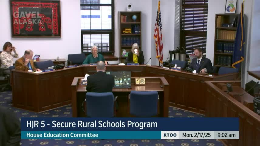 Committee reports HJR 5 urging permanent reinstatement of Secure Rural Schools funding