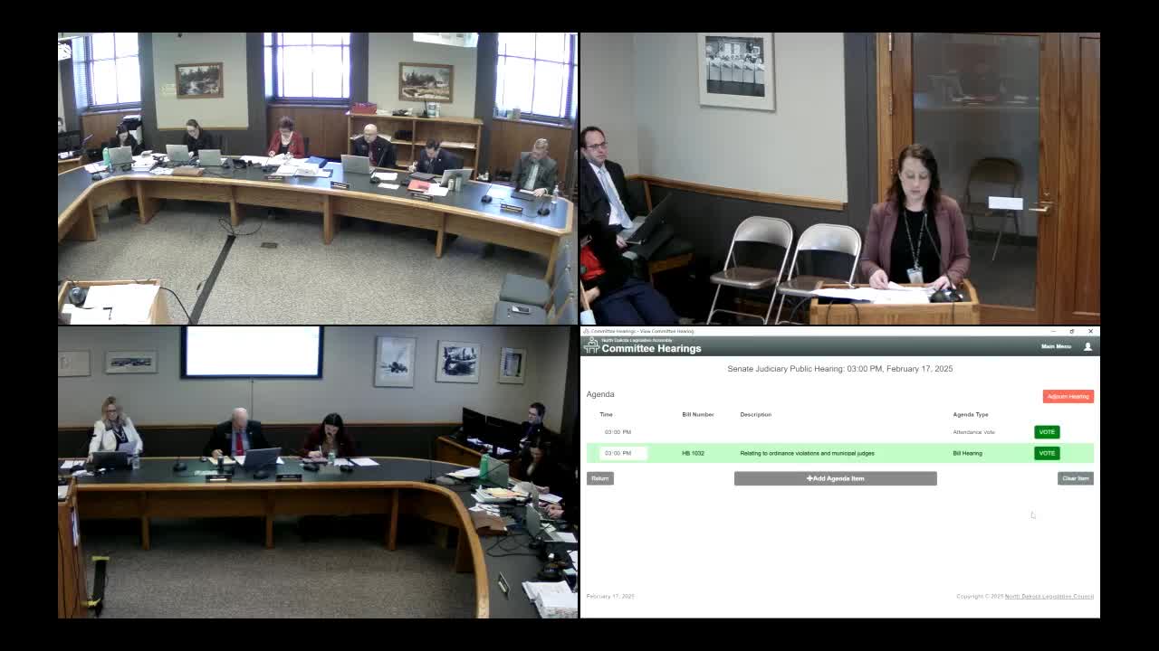 North Dakota committee approves reforms for municipal court oversight under House Bill 1032