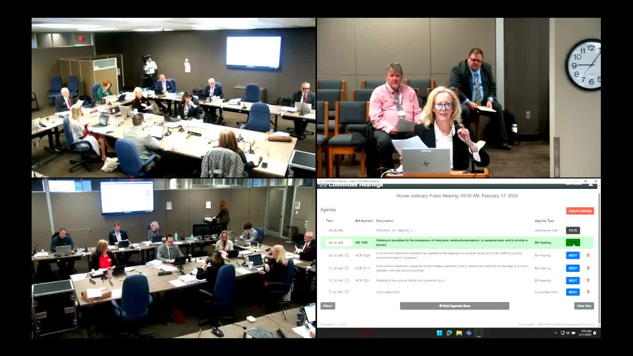 House Judiciary Committee hears bill to reclassify low-level marijuana possession as noncriminal citation