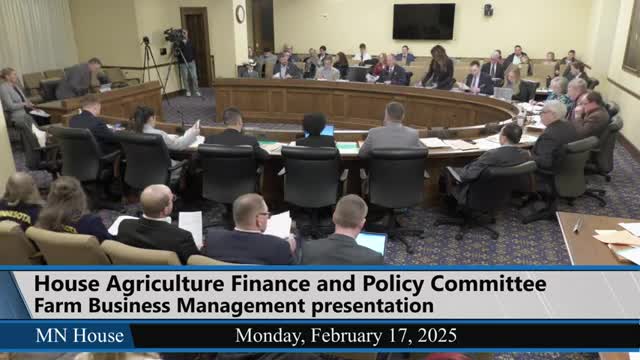 Lawmakers hear pitch to expand Farm Business Management funding; HF 653 laid over