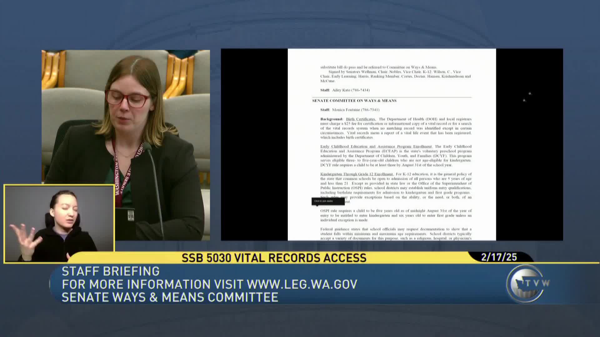 Washington bill exempts birth certificate fees for early education enrollment