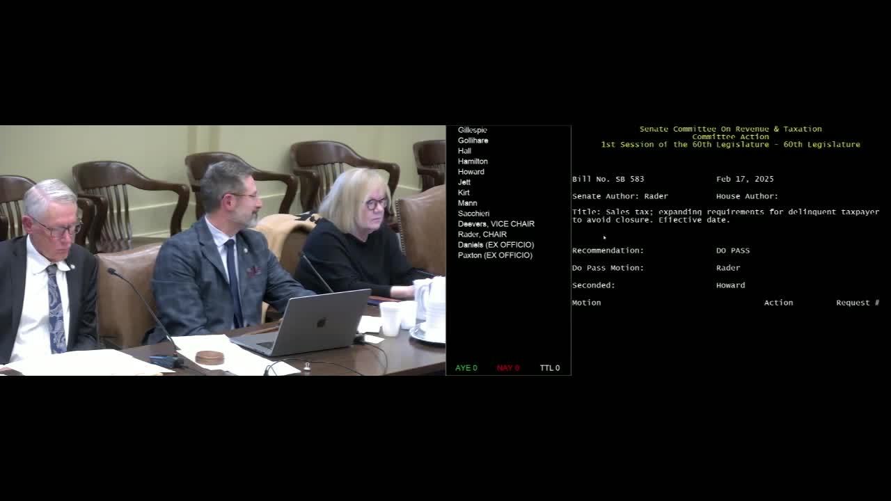 Oklahoma Senate unanimously passes tax clarity bills for struggling businesses