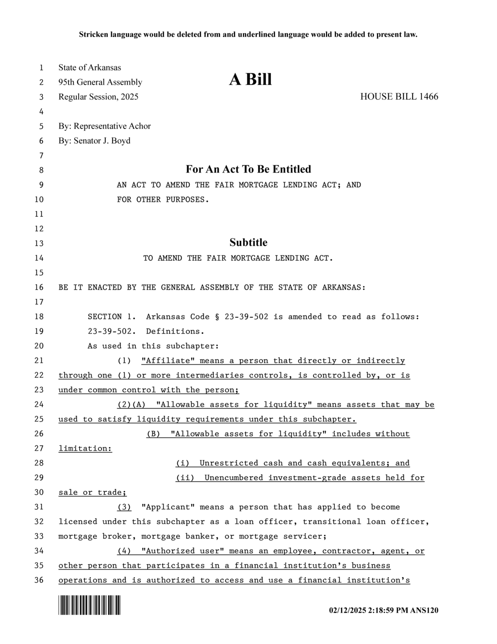 Arkansas amends Fair Mortgage Lending Act to adjust surety bond requirements