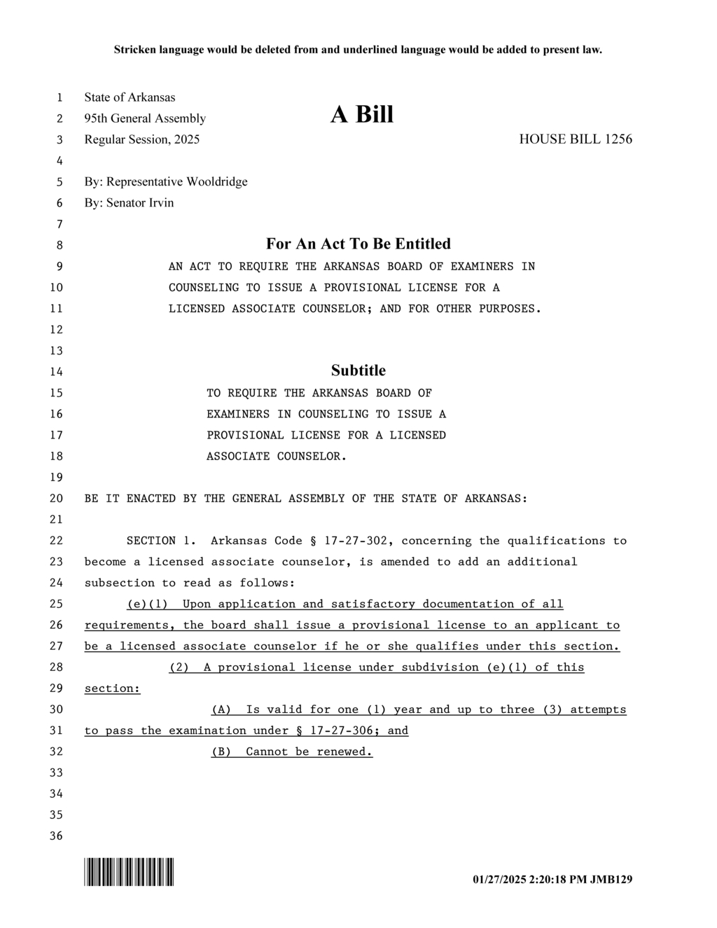 Arkansas General Assembly approves provisional license for associate counselors