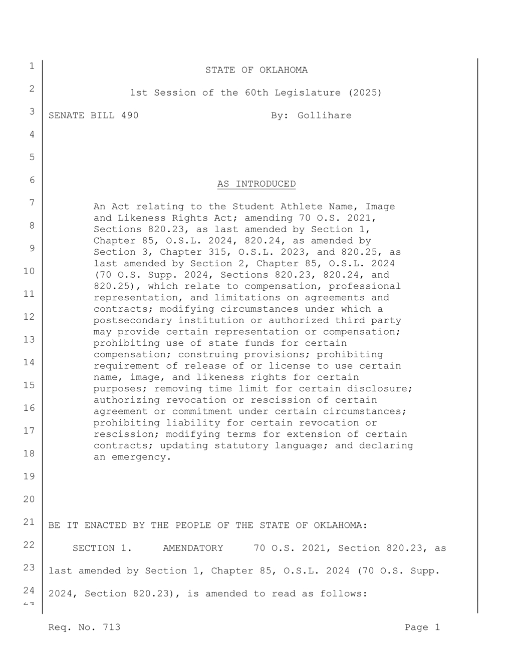 New legislation protects student athletes' rights to name and likeness compensation