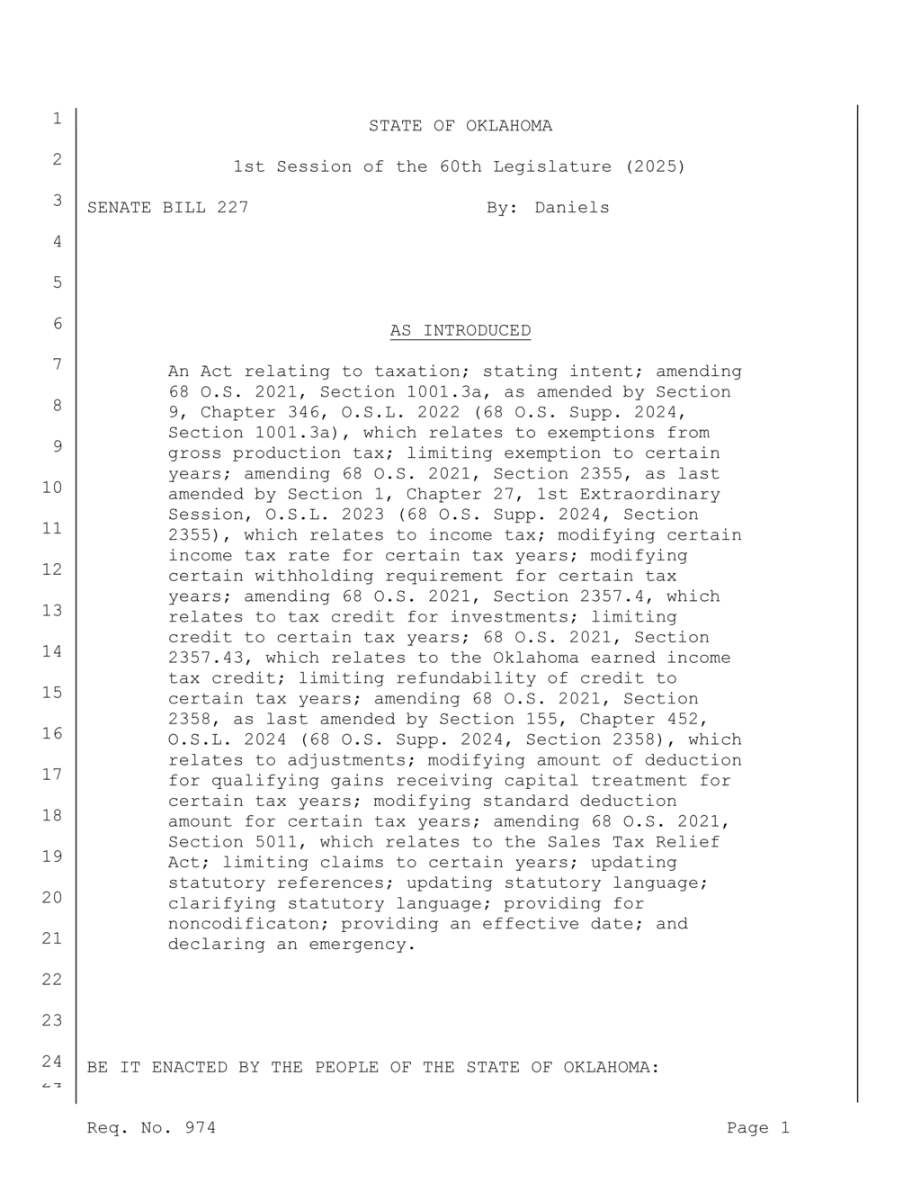 Oklahoma legislators approve two-year capital gains tax exemption for local investments