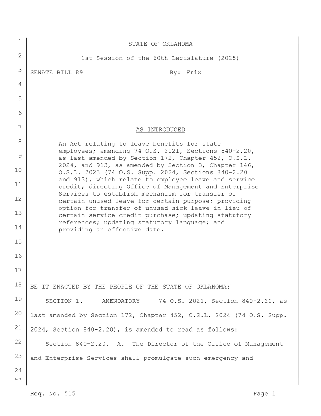 Oklahoma public employees may transfer retirement credits from teachers' system
