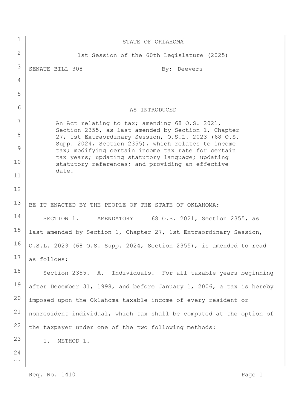 Oklahoma sets new income tax rates for individuals and couples starting 2028