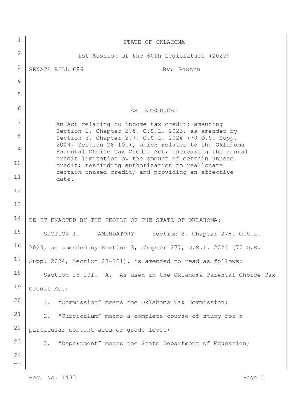 Oklahoma Commission sets application process for Parental Choice Tax Credit