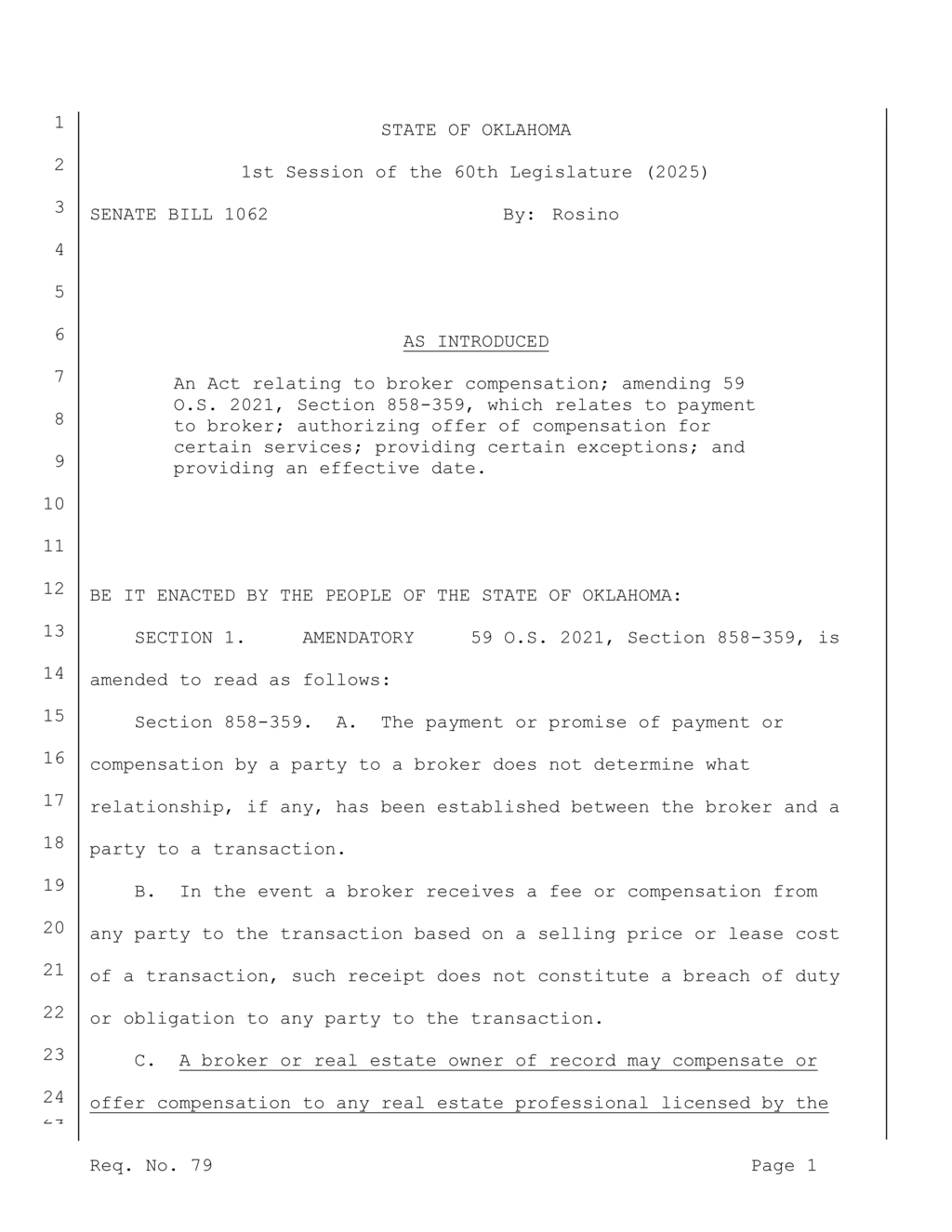 Oklahoma Real Estate Commission clarifies brokerage fee regulations effective November 2025