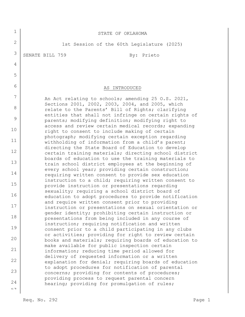 Oklahoma Board of Education updates parental rights and student data policies