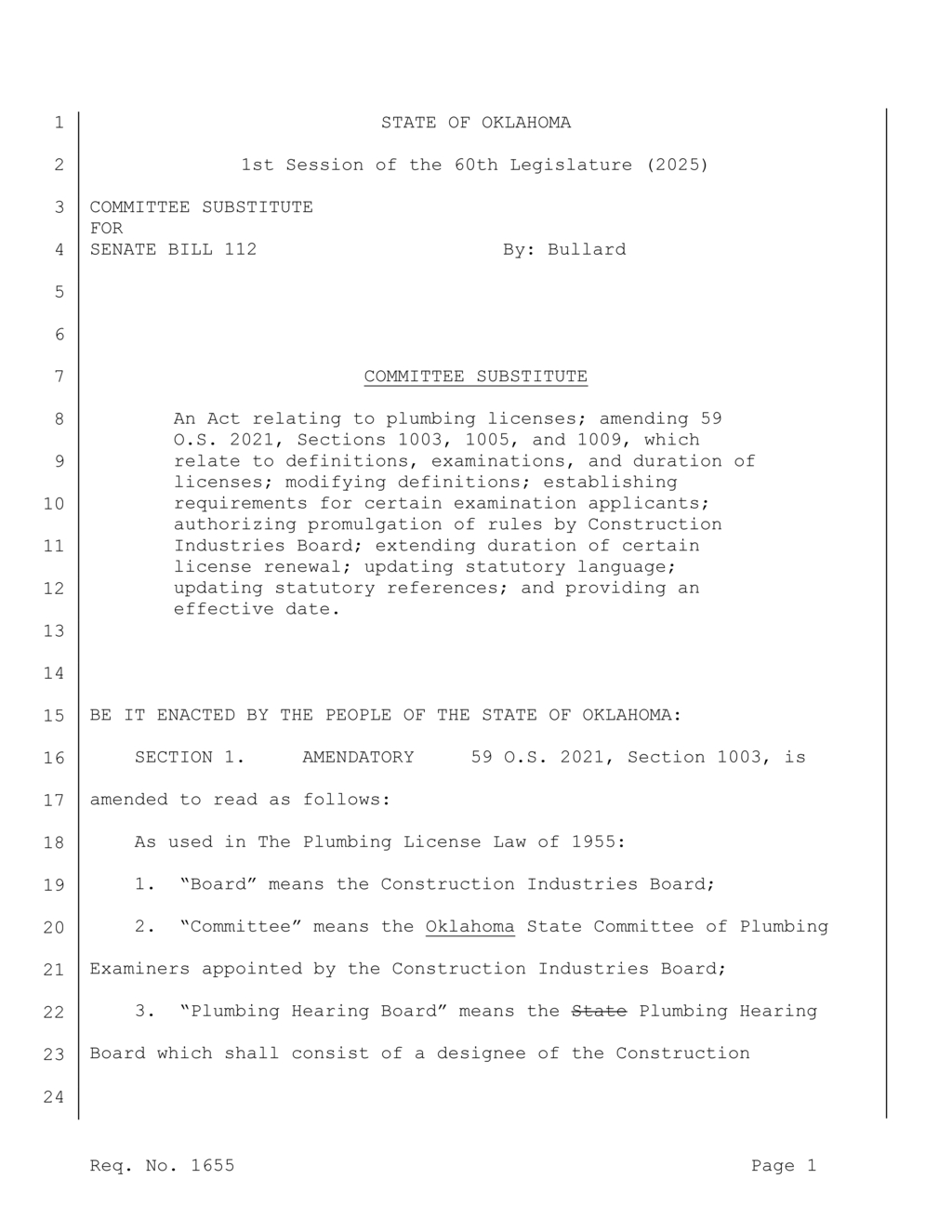 Oklahoma sets new standards for plumbing contractor examinations and qualifications