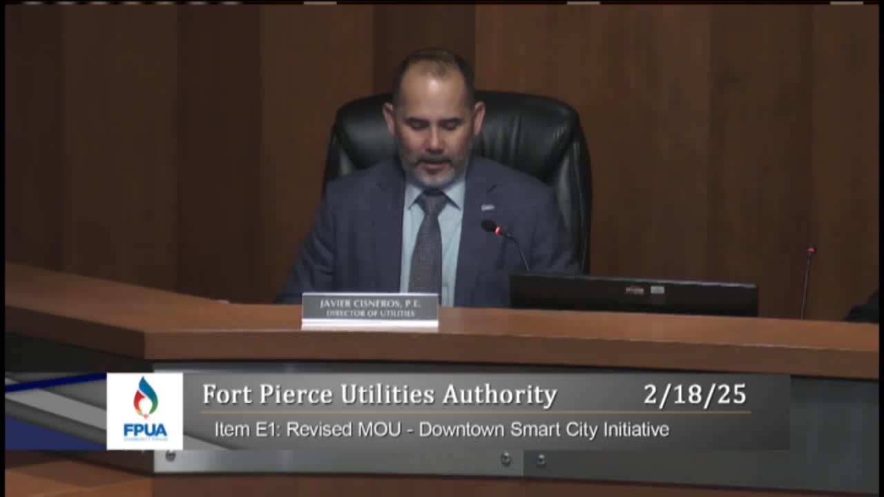 FPUA board approves revised downtown smart‑city MOU, drops kiosks and expands fiber and free Wi‑Fi