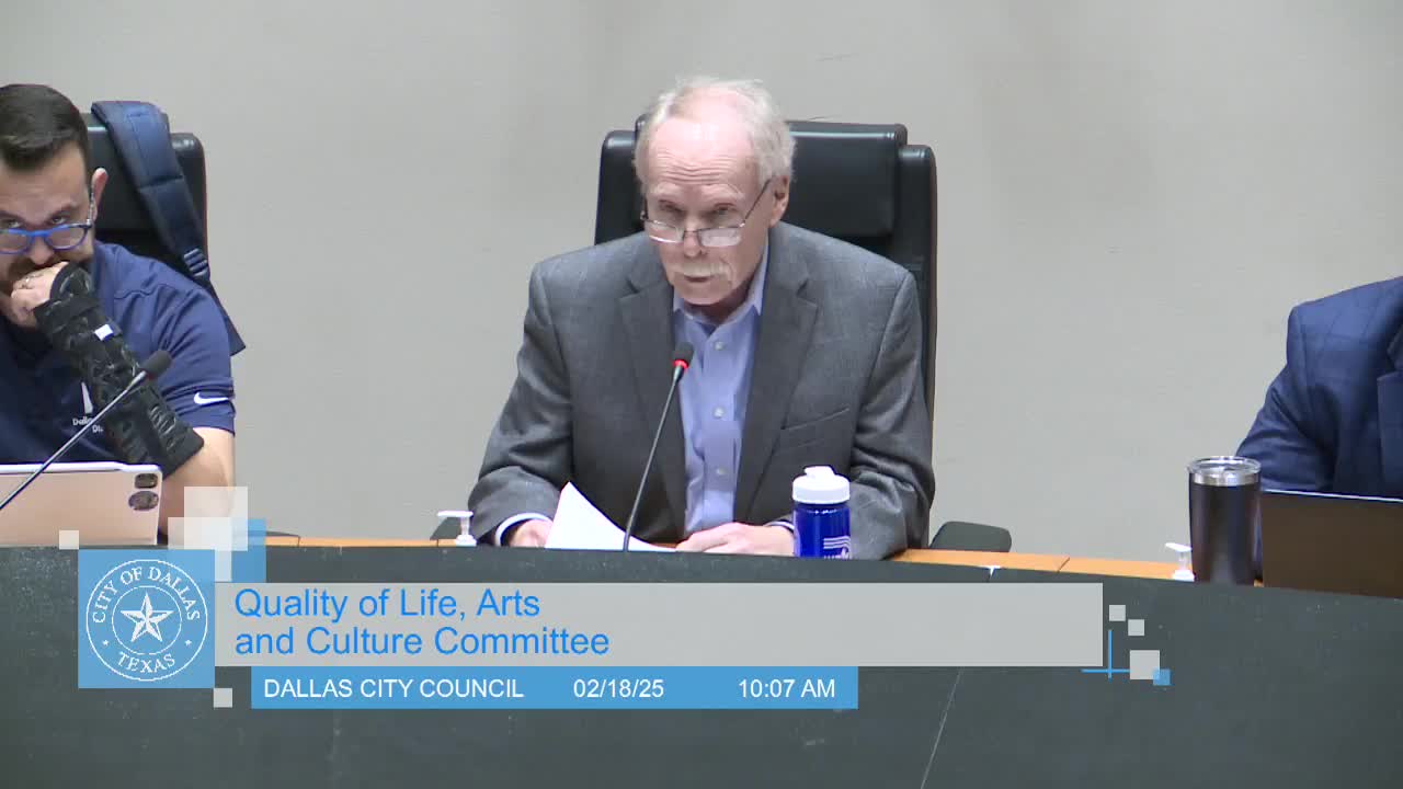 Office of Arts and Culture to seek short‑term extension with Dallas Museum of Art as longer agreement is negotiated