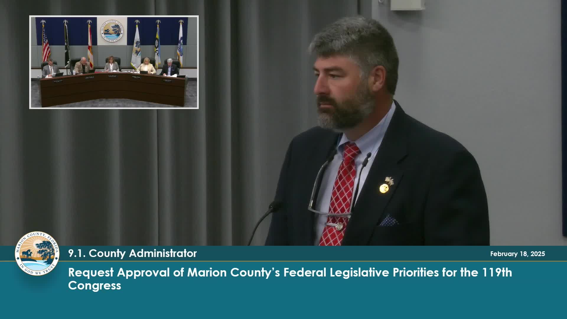 County adopts federal priorities list focused on inmate Medicaid coverage, municipal bonds and US DOT funding