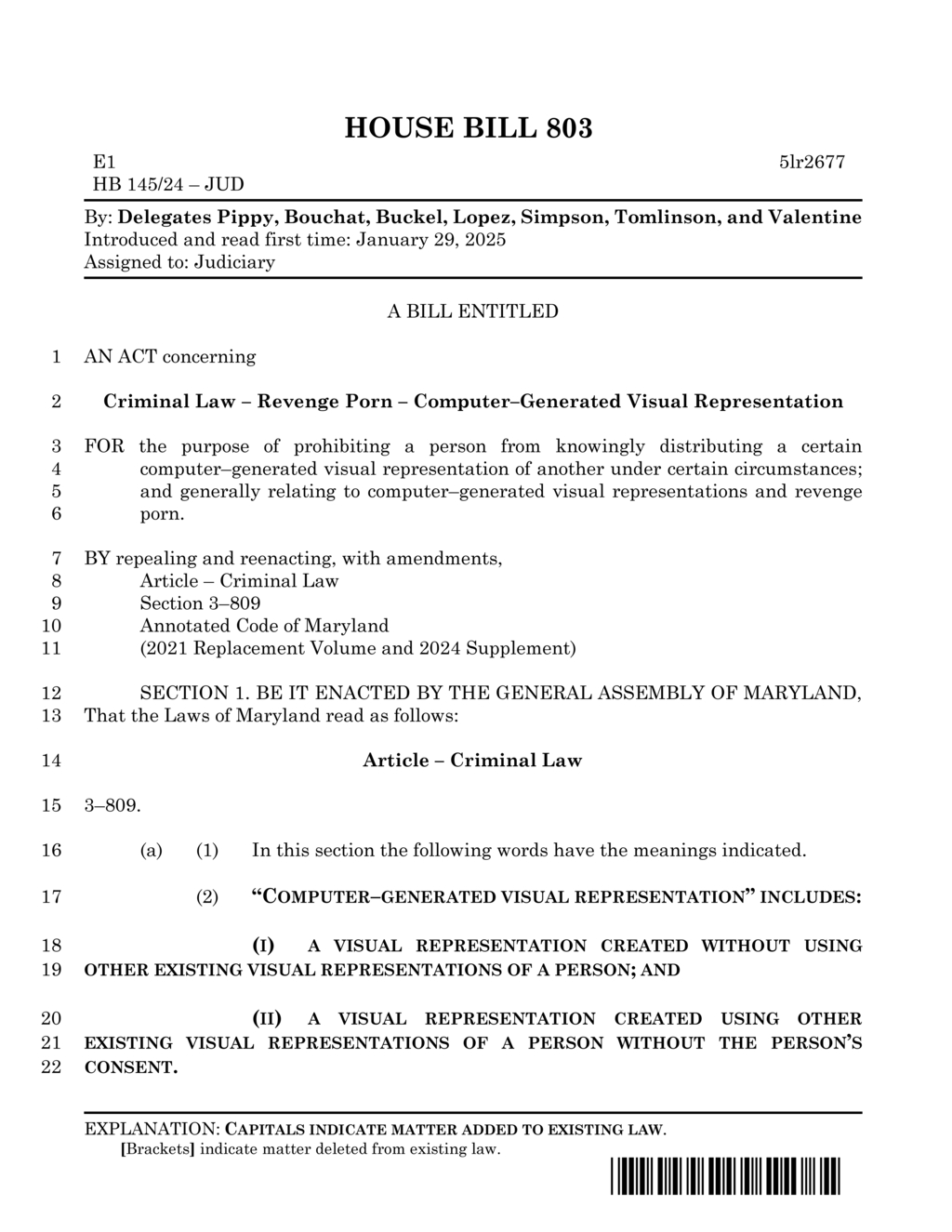 Maryland lawmakers introduce bill against revenge porn using computer-generated images