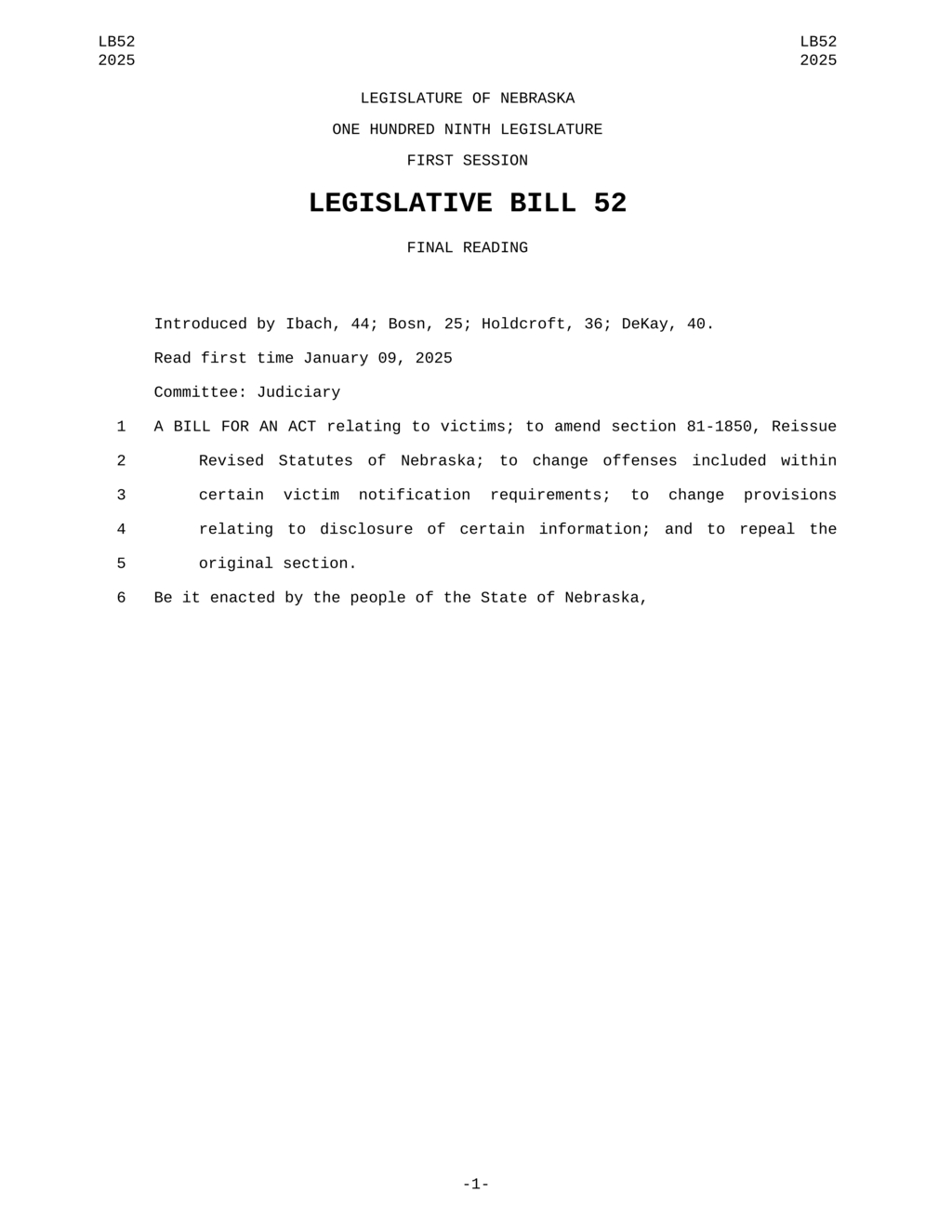 Nebraska Board of Pardons to Revise Victim Notification Rules