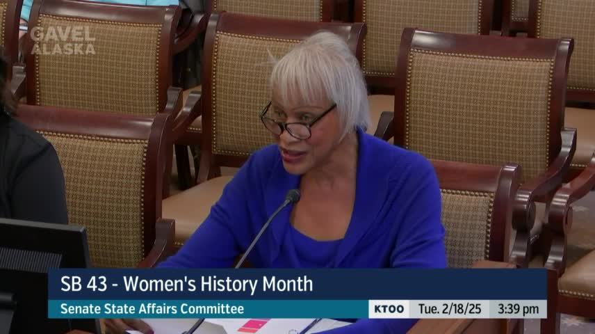 Alaska Senate supports March as Women's History Month designation
