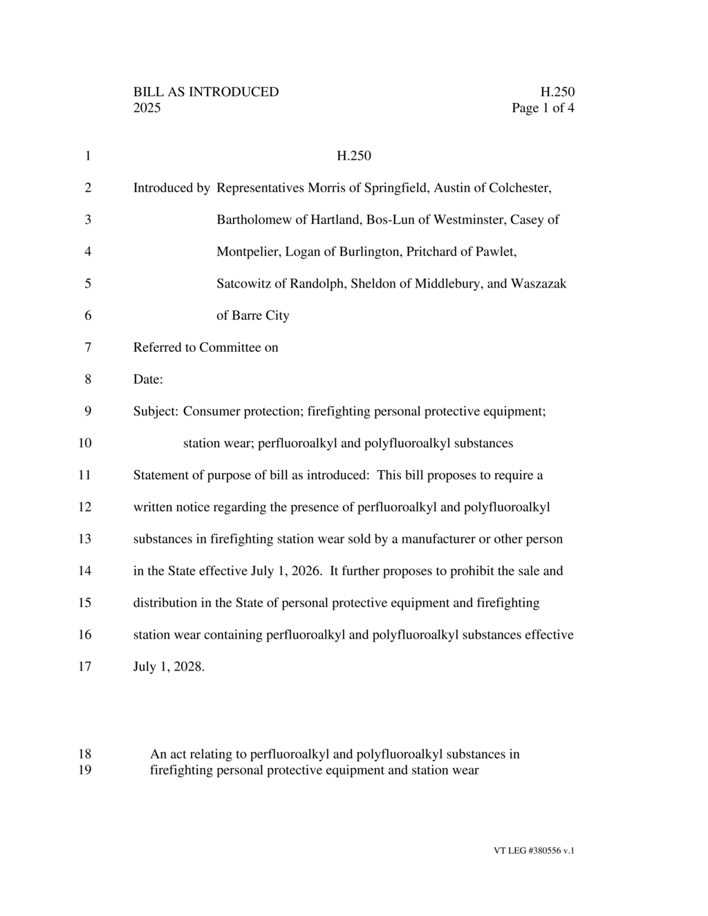 Vermont Assembly mandates PFAS disclosure in firefighting equipment sales