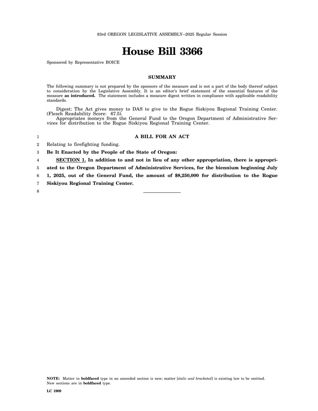 Oregon House approves $8.25M for Rogue Siskiyou Regional Training Center funding